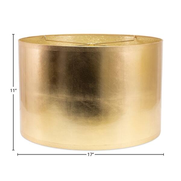 16" Modern Drum Paper Lamp Shade With Foil Lining – Mid-Century Style