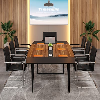 94.48" L x 47.24" W Conference Table,Seminar Table with Rectangle Grommet