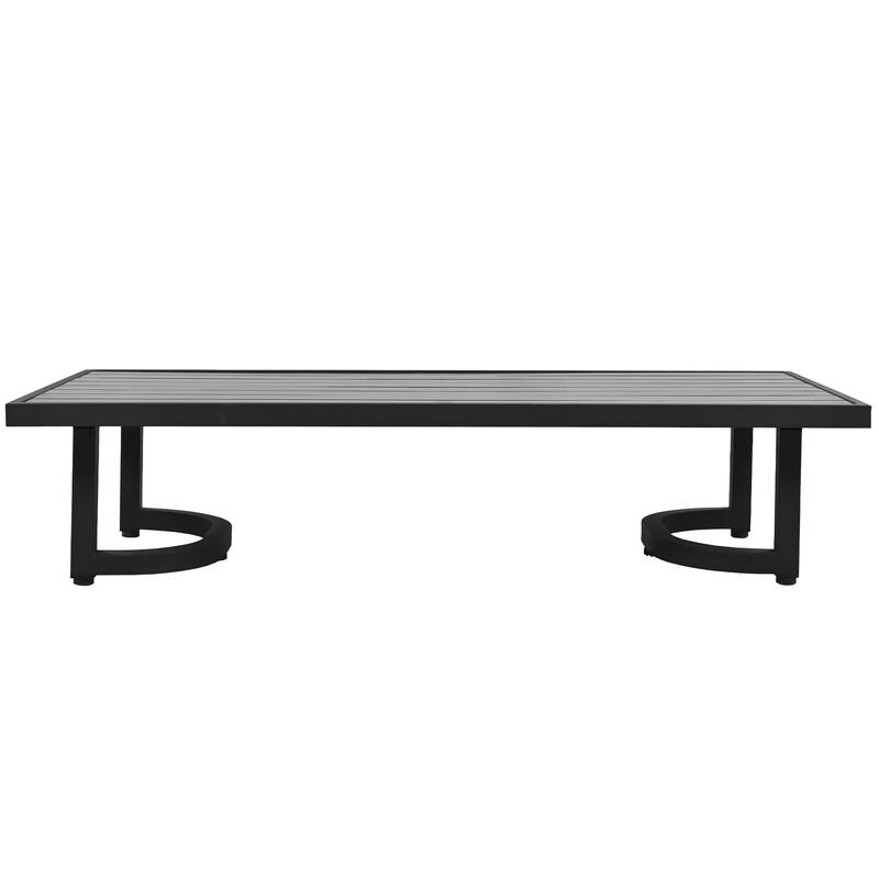 Outdoor Steel Patio Sofa Set with Coffee Table and Water-Resistant Cushions