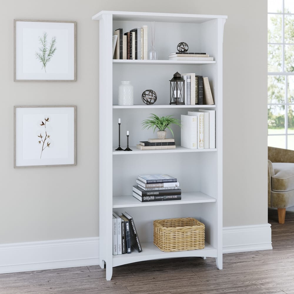 Bush Furniture Salinas Tall 5 Shelf Bookcase with Adjustable Shelves