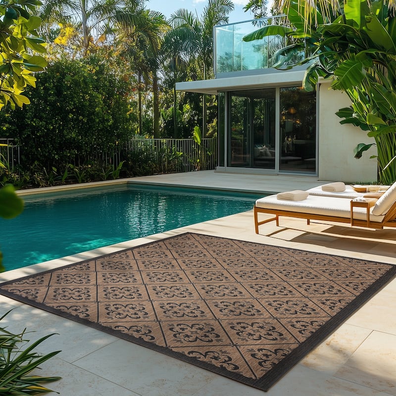 Gertmenian Solterra Bohemian Moroccan Global Weather Resistant Polypropylene Flatweave Indoor/ Outdoor Area Rug Collection