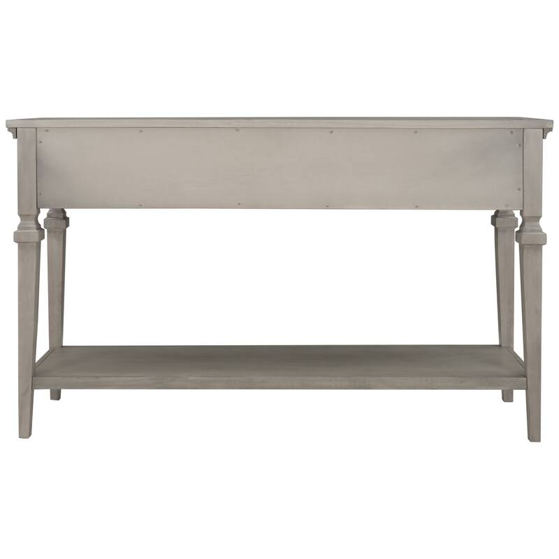Retro Style Console Table with Three Drawers and Bottom Shelf