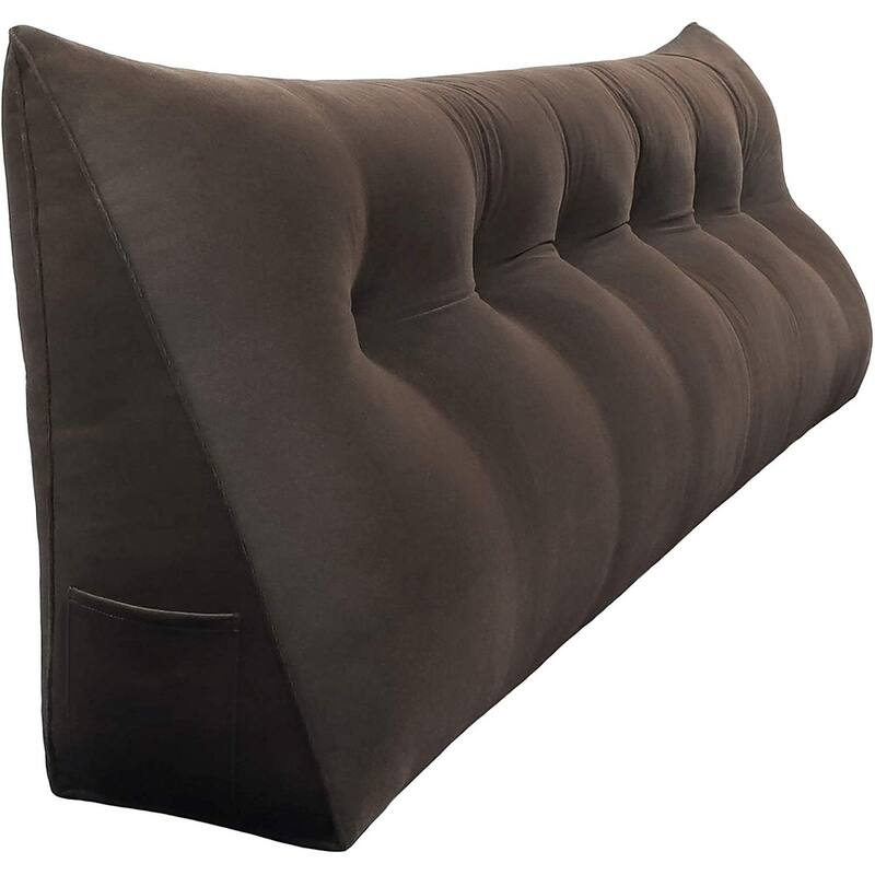 WOWMAX Bed Rest Wedge Bolster Headboard Back Support Pillow Velvet