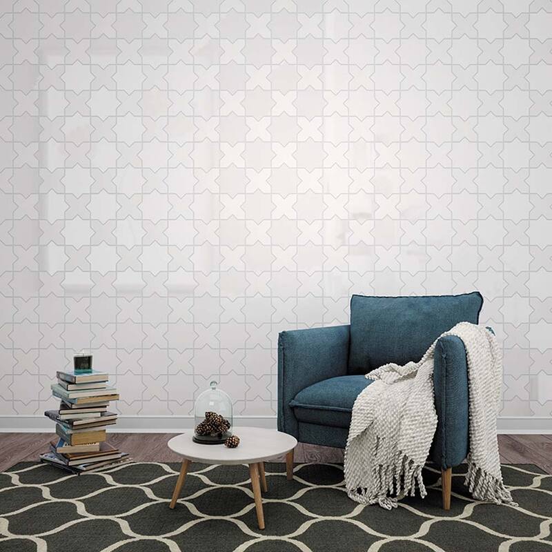 Apollo tile 5" x 5" Siena Glossy Pearl White Ceramic Tile (5.37 sq ft/case) - 27 Pack
