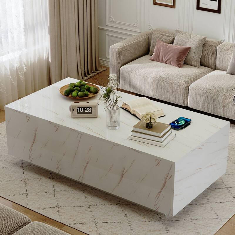 47.2" LED Lift Top Coffee Table with Wireless Charging & Bluetooth Speaker, Smart Storage Drawer, RGB Lights