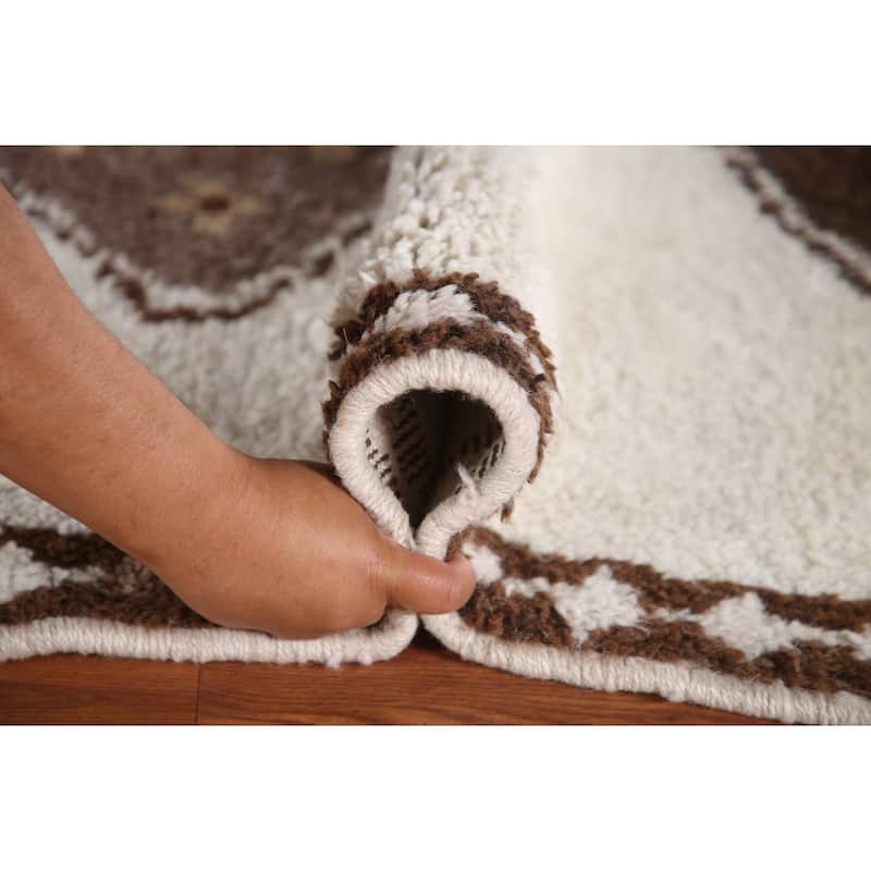 Plush Beige Turkish Anatolian Runner Rug Hand-knotted Wool Carpet - 3'7"x 11'2"