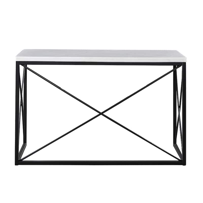 Steve Silver Havinga Modern White Marble Console Table