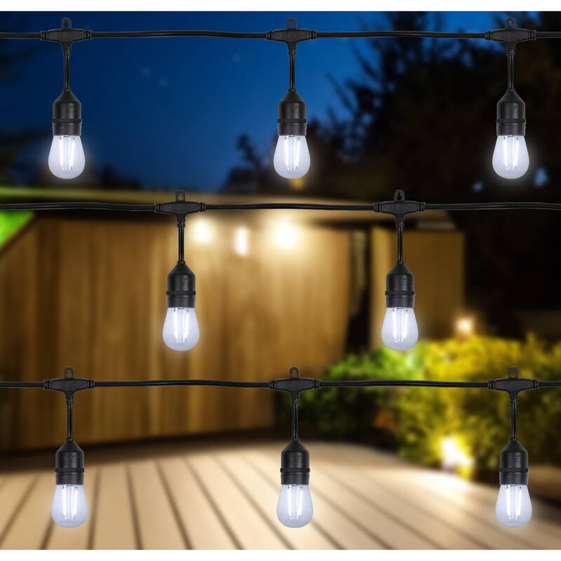 LED S14 Patio String Lights - Clear - 19.25' Black Wire - 20 ct