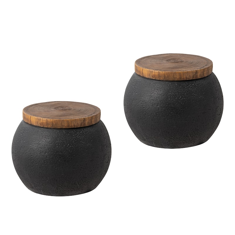 COSIEST Faux-Wood Top Side Table