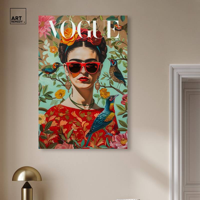Birds and Icon Floral Canvas by Art Remedy, Gallery Wrapped