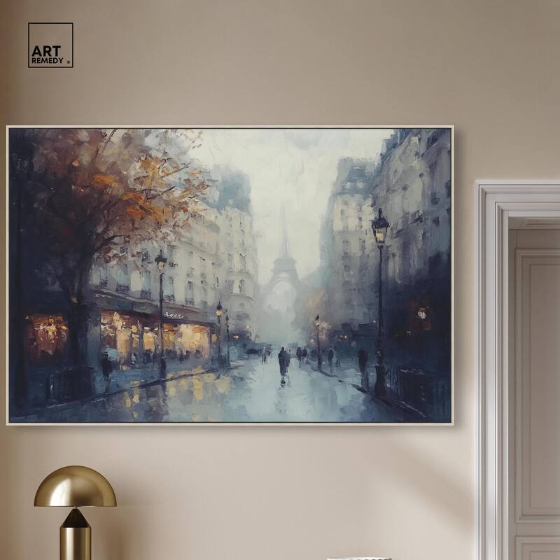 Foggy Paris Canvas by Art Remedy