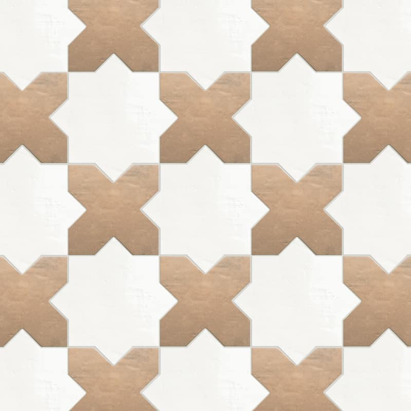 Merola Tile Argile Cross Cotto 7" x 7" Porcelain Floor and Wall Tile - (1 Tile)