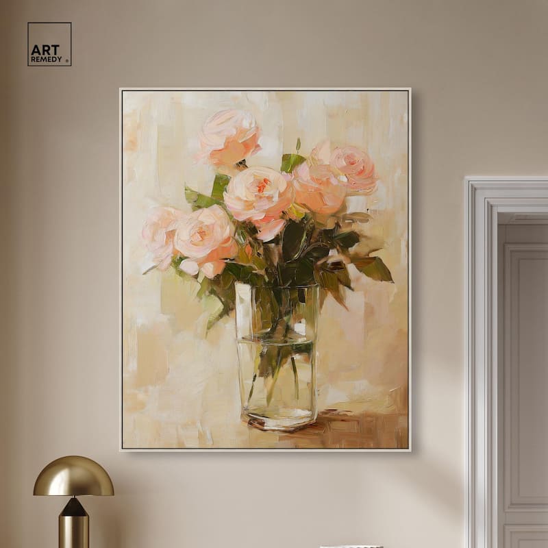 Soft Pink Blooms Canvas by Art Remedy