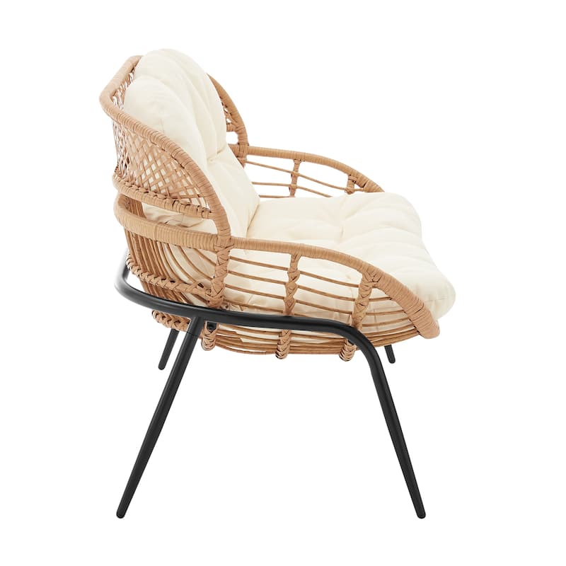 Manhattan Comfort Pine Modern 4-Piece Patio Conversation Set