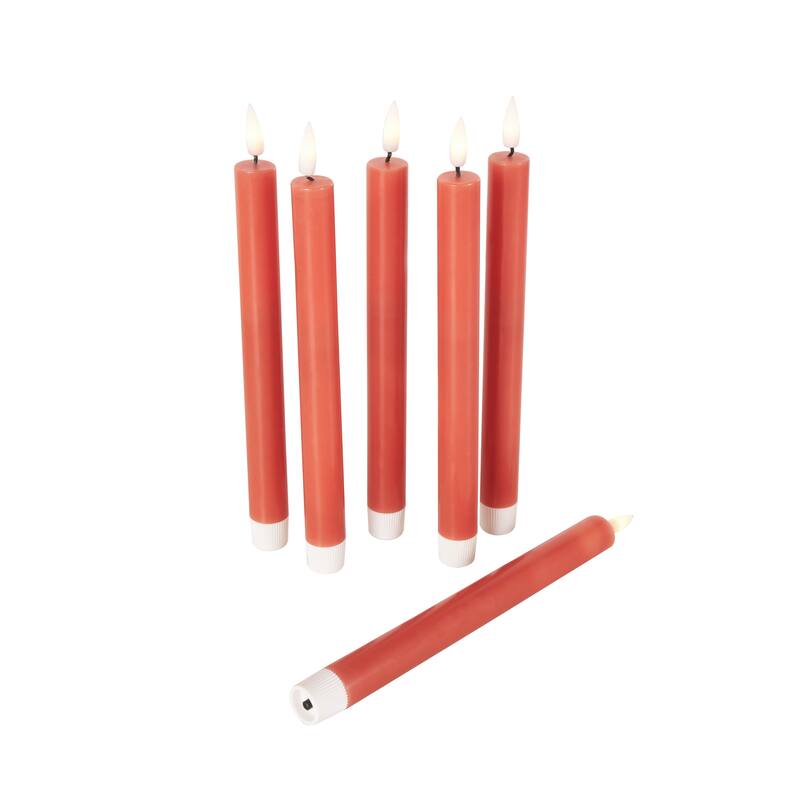 Wax Flameless Candle with Remote Control - Set of 6 Red, Black, White, Yellow, Blue or Pink - Roche River Decor