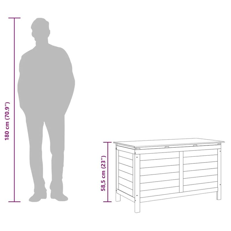 vidaXL Patio Storage Box with Lid for Outdoor Garden Furniture Solid Wood Fir