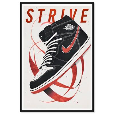 Red Ribbon Sneaker Canvas by Art Remedy