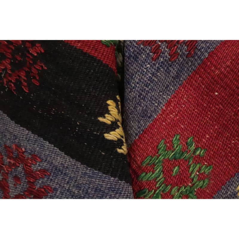Hand Woven Oriental 100% Wool Carpet Southwestern Tribal Multi-Colored Kilim Area Rug - 9' 8'' X 5' 5''