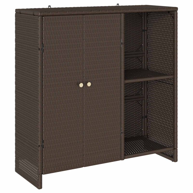 vidaXL Storage Cabinet Beige/Brown/Grey 100x36x102 cm Rattan - 14.2 x 39.4 x 40.2 - Brown
