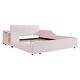 preview thumbnail 7 of 14, Full Velvet Mother & Child Upholstered Platform Bed, Pink