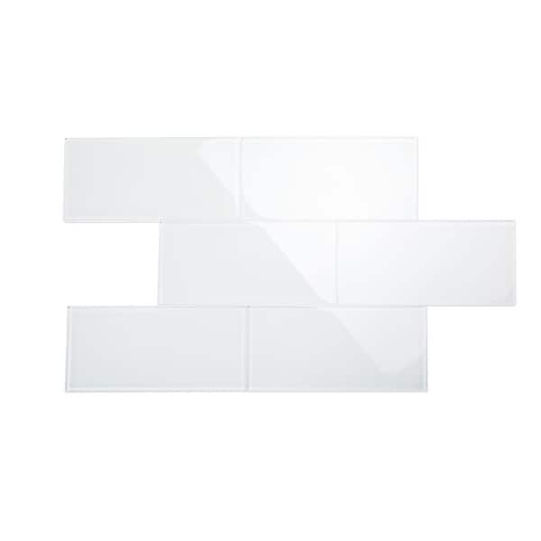 Bright White 6x12 Glass Subway Tile - Overstock - 32301319