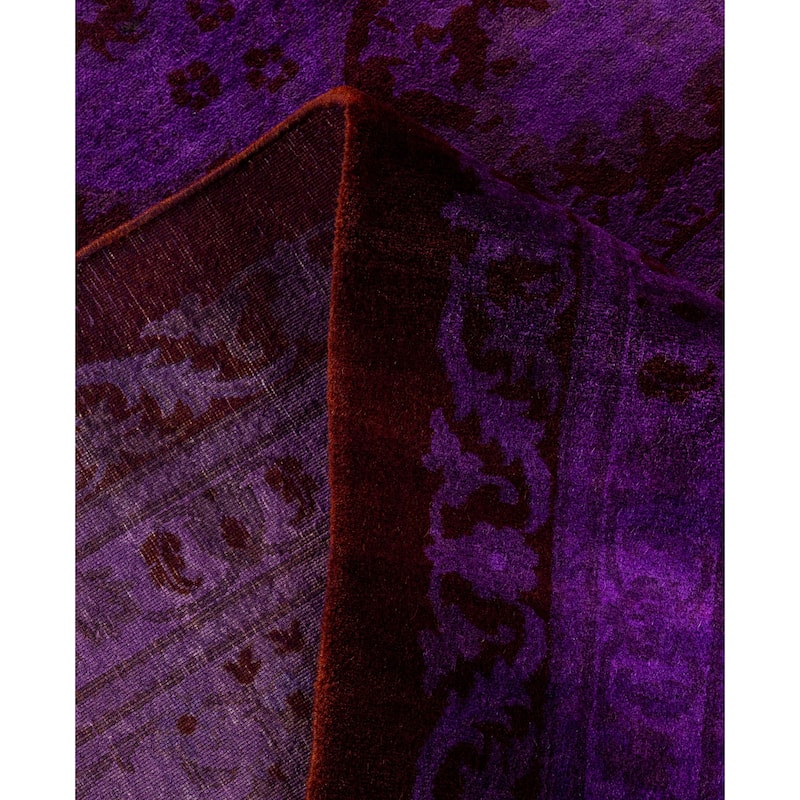 Overdyed One-of-a-Kind Hand-Knotted Area Rug - Purple - 10' 2" x 14' 4"