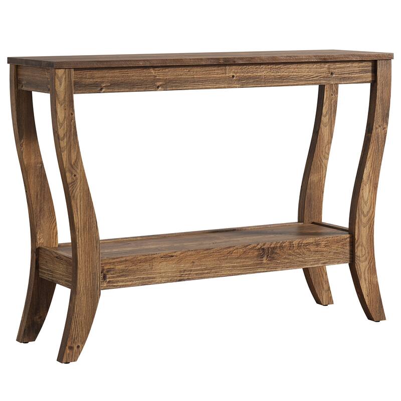 43.3-Inch Solid Wood Console Table, Entryway Sofa Table with Storage Shelf for Living Room, Hallway, Foyer
