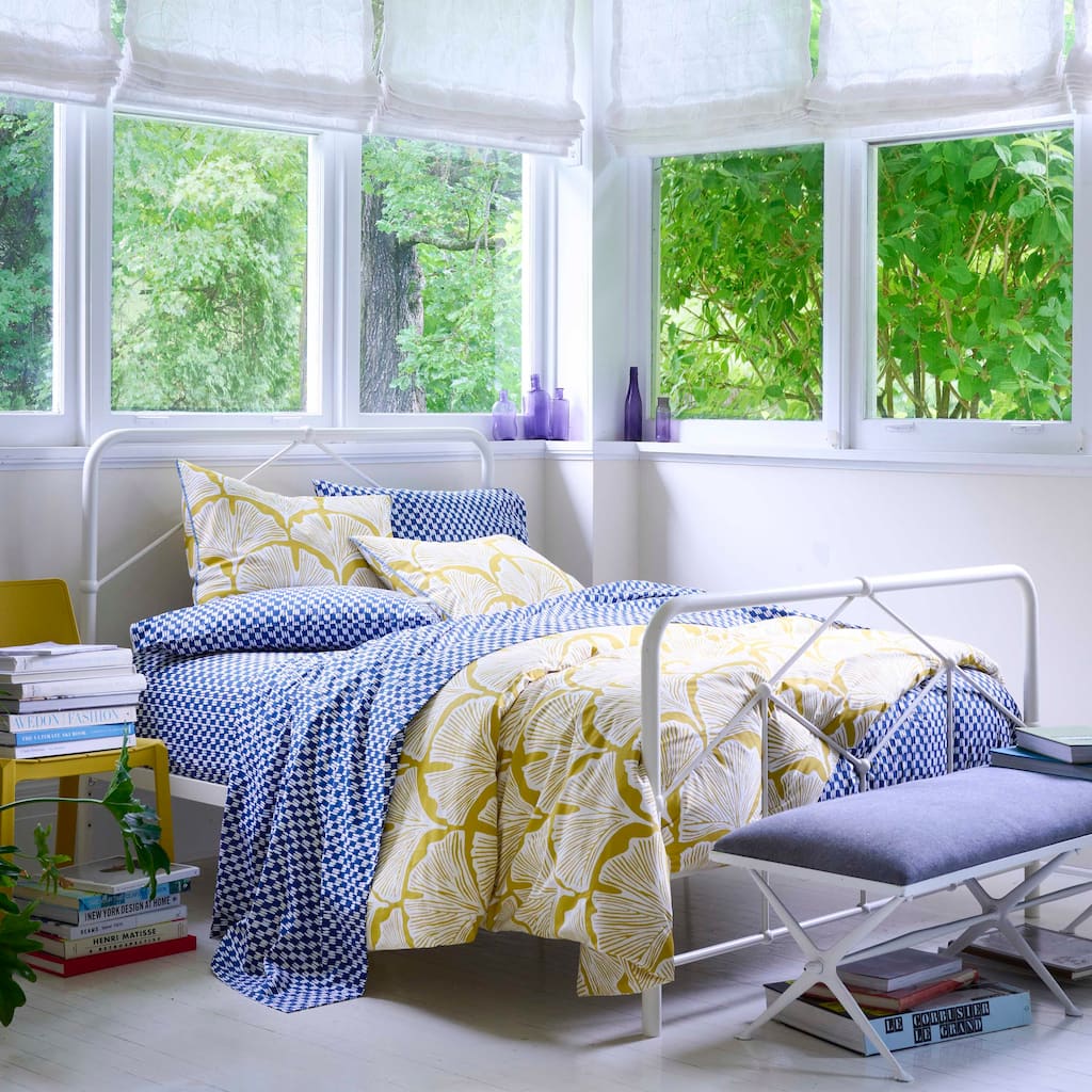 Novogratz by Utica Feather Palm Golden Mustard Comforter Set