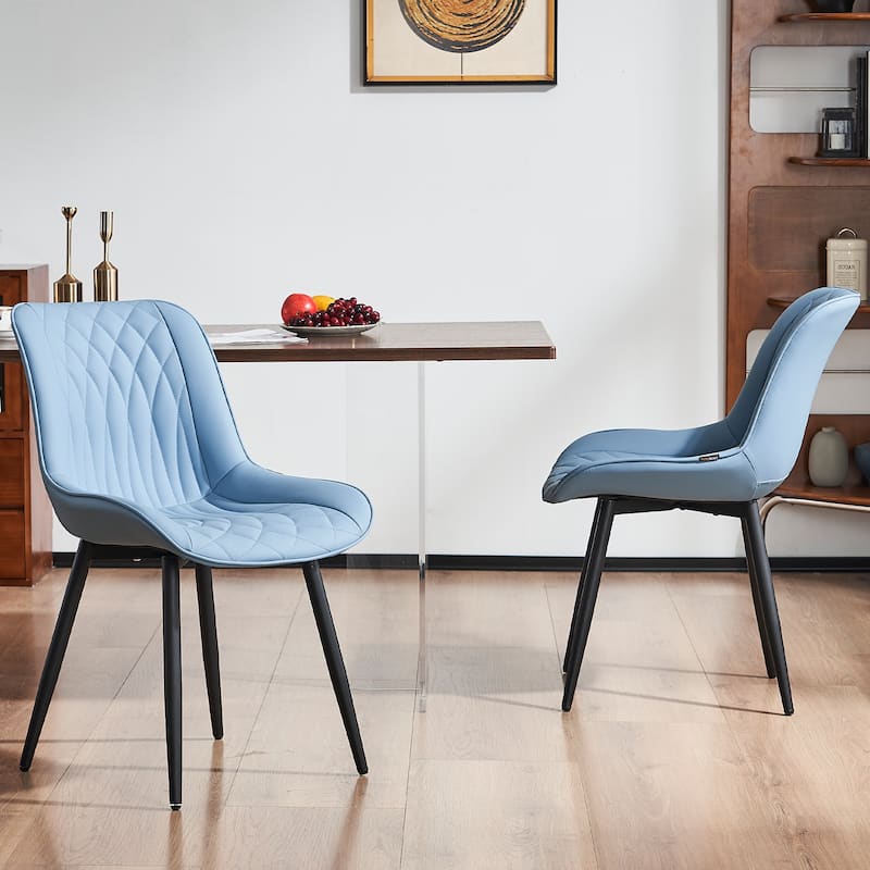 Modern Dining Chairs Set of 2 Upholstered Dining Room Chairs - Blue