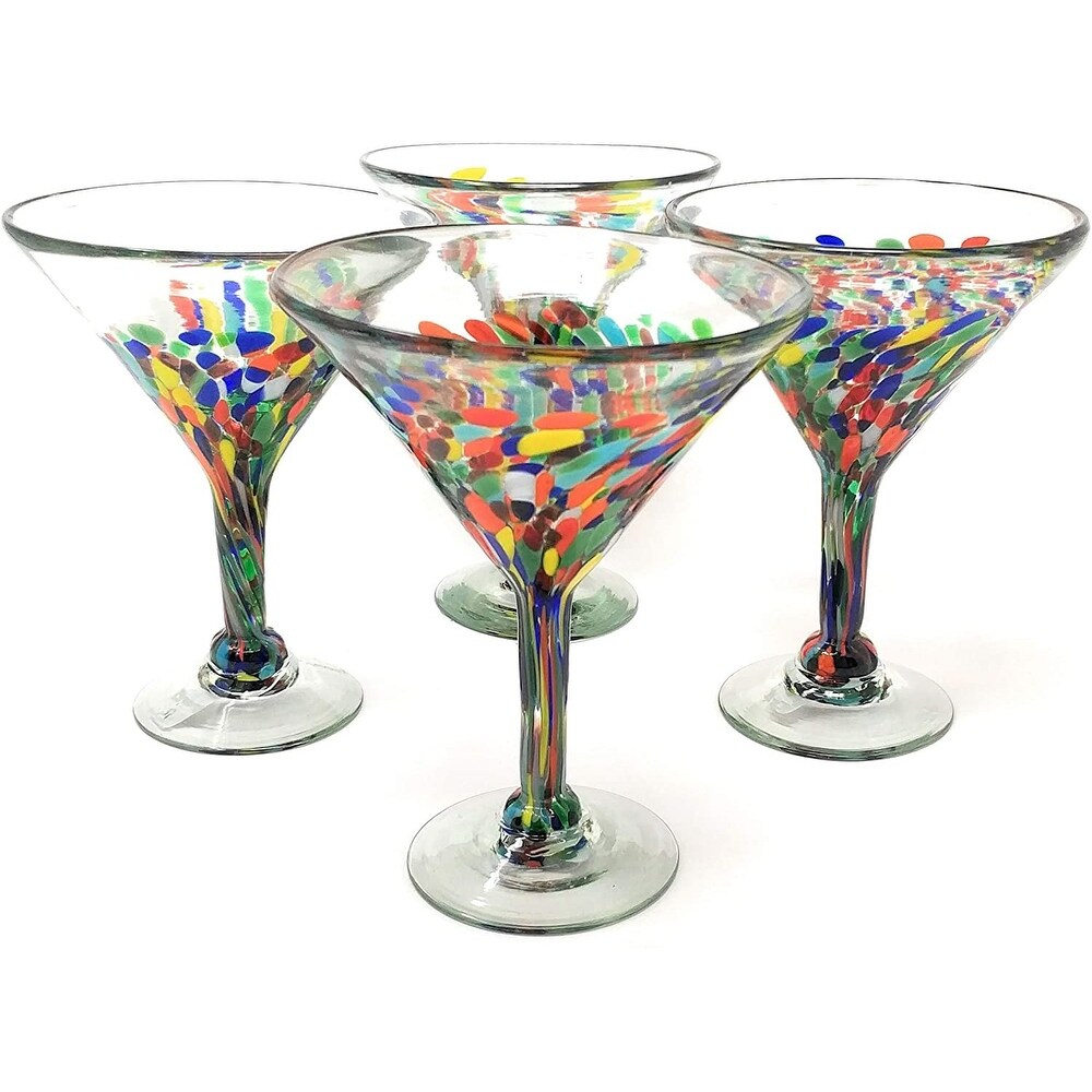 Size-14 Oz Melange 100% Authentic Copper Modern Martini Glass Set of 16 Glasses 724190533994 