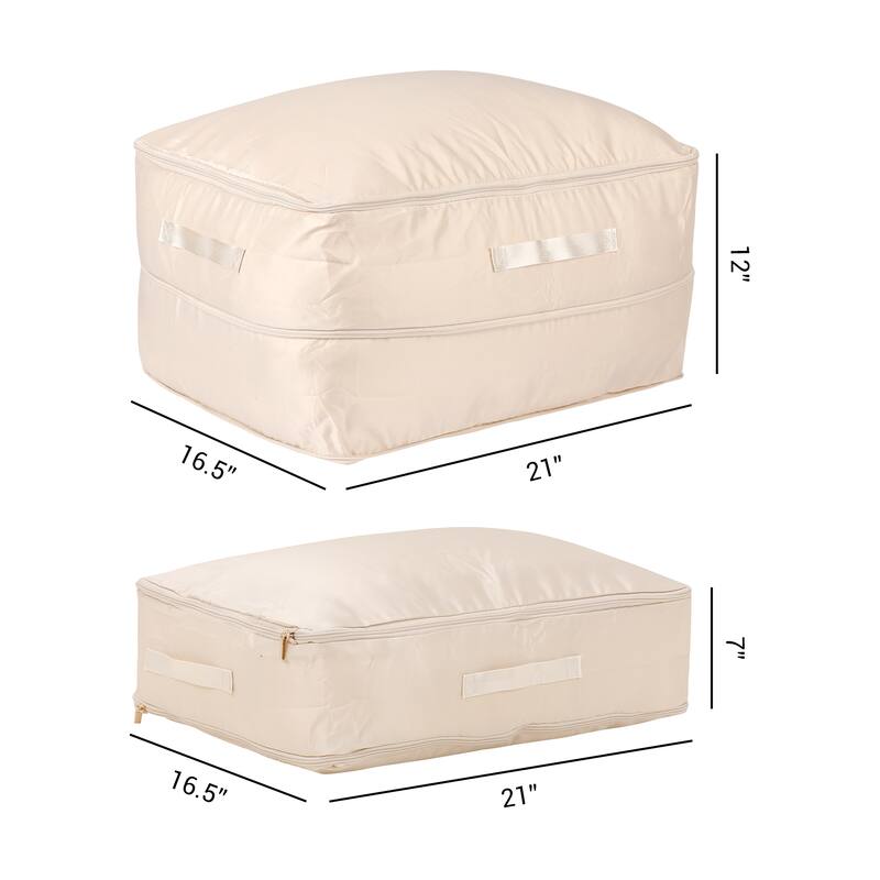1 Pack Foldable Clothes Storage, Storage Bags, Moving Bags for Organizing Clothing, Storage Containers with Handles - Apricot - 21*16.5*12in