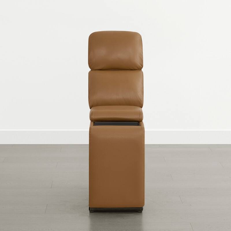 Spruce & Spring Genuine Leather Power Reclining Sofa with Optional Console & Flip-Down Table