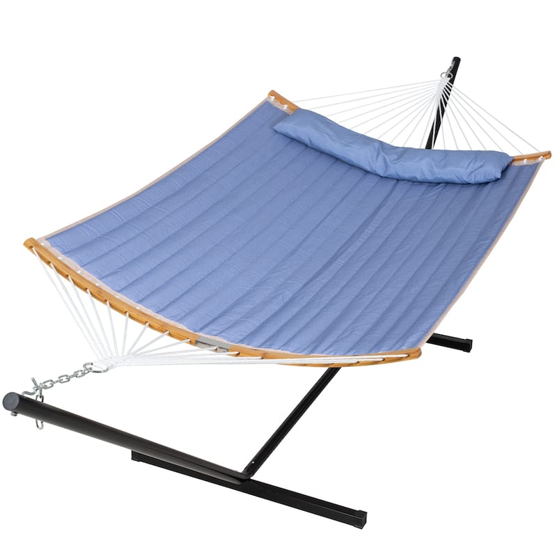 2-person Outdoor Hammock with Stand & Pillow