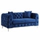 preview thumbnail 13 of 32, Morden Fort Modern Contemporary Love Seat with Deep Button Tufting Dutch Velvet, Solid Wood Frame and Iron Legs