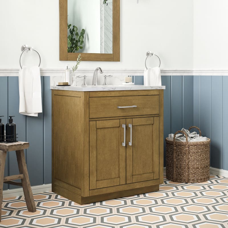 Athea Bathroom Vanity with White Engineered Marble Top