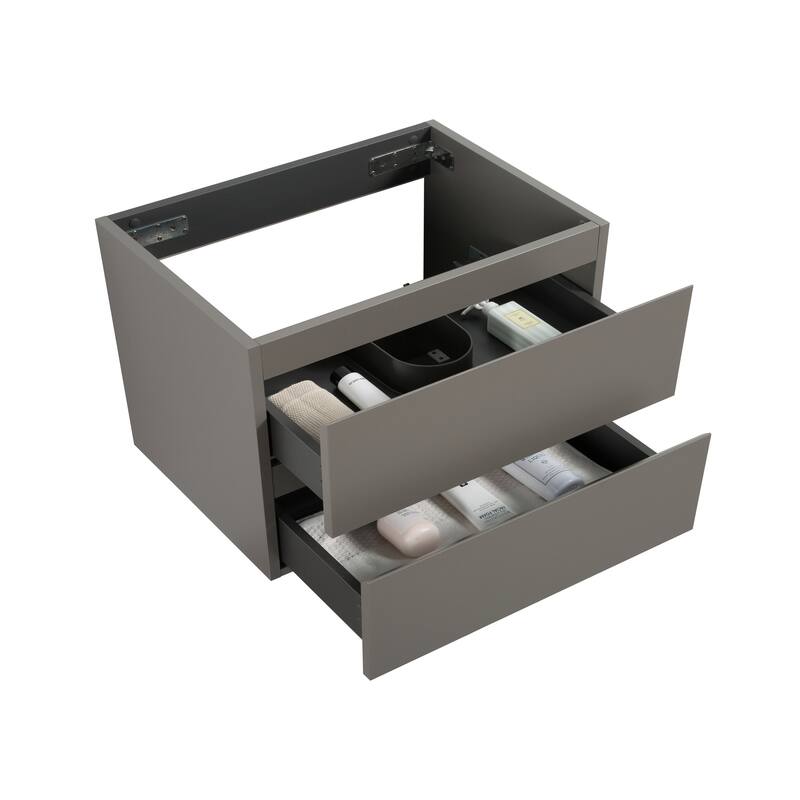 (Base Only) Wall Mount Bathroom Vanity Base with 2 Drawers
