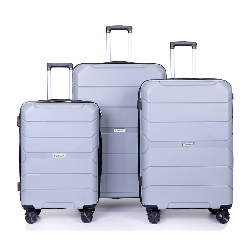 3PCS Suitcase Luggage Sets with TSA Lock and Spinner Wheels(20"/24"/28") - Silver
