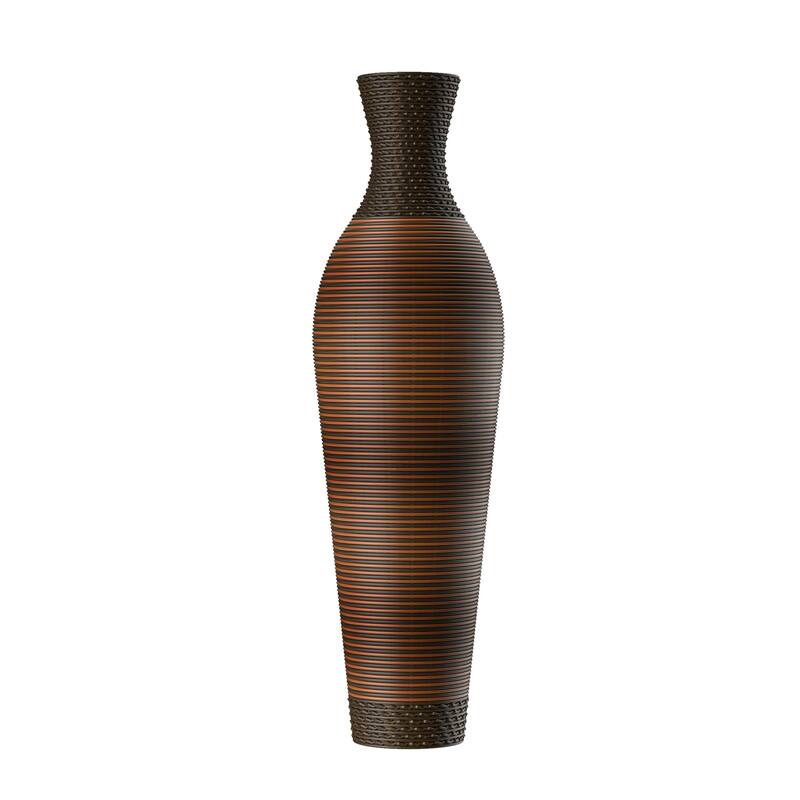 39 "tall standing designer floor vases with elegant two-tone dark brown finishes