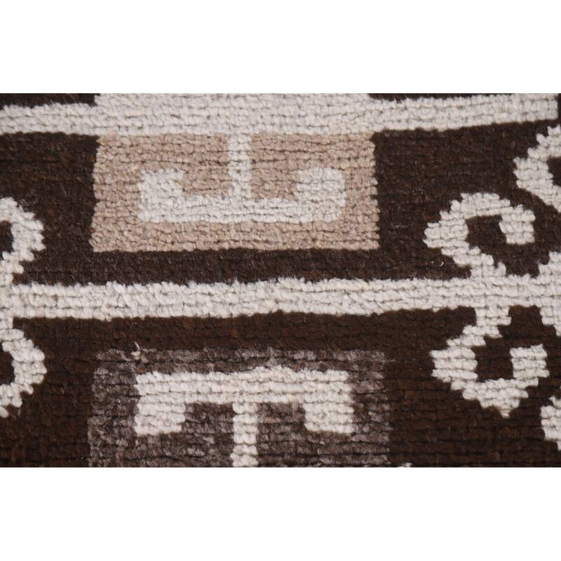 Anatolian Turkish Runner Rug Handmade Geometric Wool Carpet - 3'2"x 11'7"