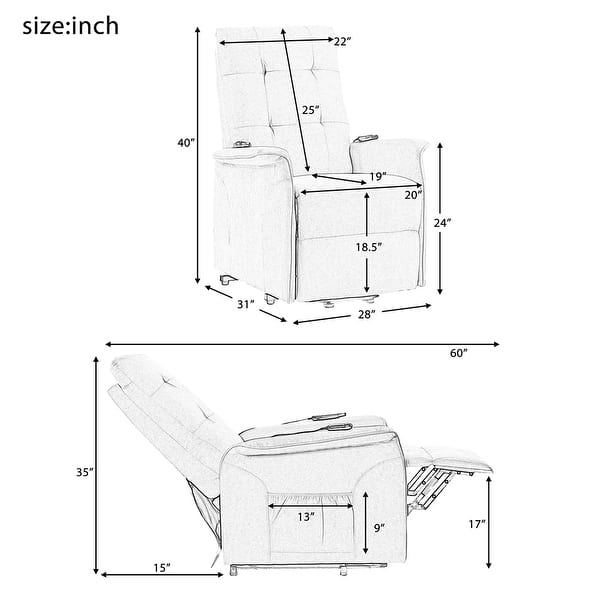Power Lift Chair for Elderly with Adjustable Massage Recliner Chair