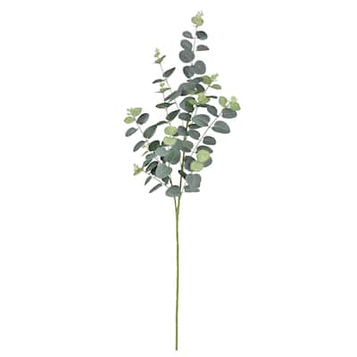 Set of 3 Frosted Green Artificial Eucalyptus Leaf Stem Plant Greenery Foliage Spray Branch 36in - 36" L x 10" W x 7" DP