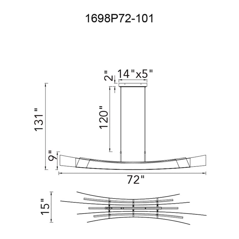Candora Integrated LED 72in Black Chandelier