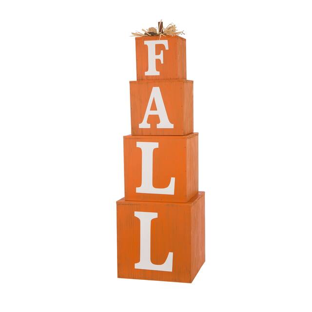 Glitzhome Wooden Nested Wording Box Decor - "Fall"