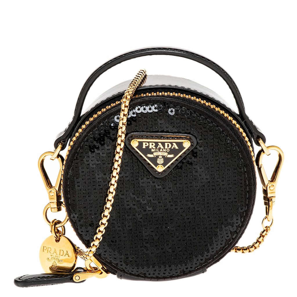 Prada Sequined Mini Round Pouch