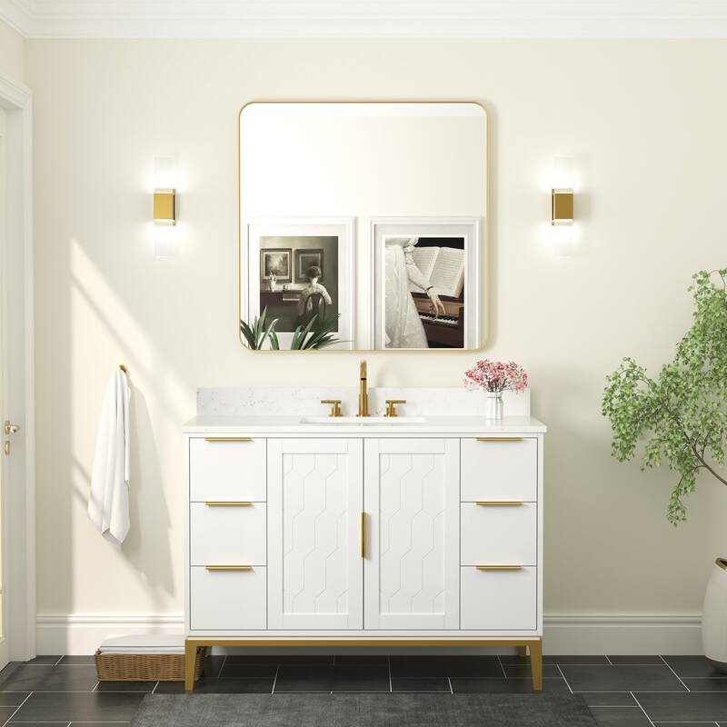 Modern Bathroom Rectangular Wall Mounted Anodized Aluminum Framed Vanity Mirror