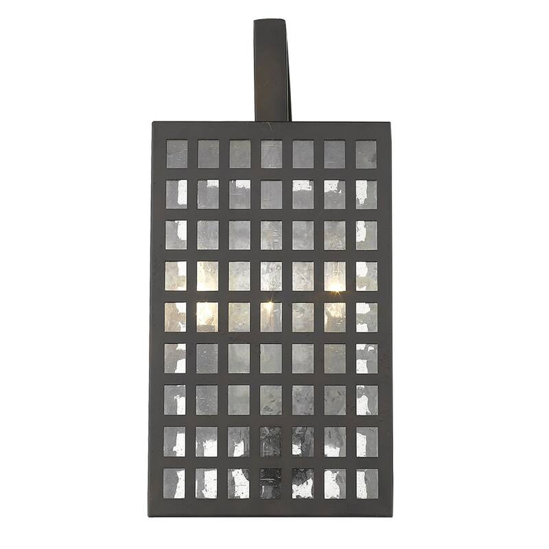 3-Light Hardwired Flush Mount Outdoor Wall Light with Clear Seedy Glass and Steel Frame E12 Base