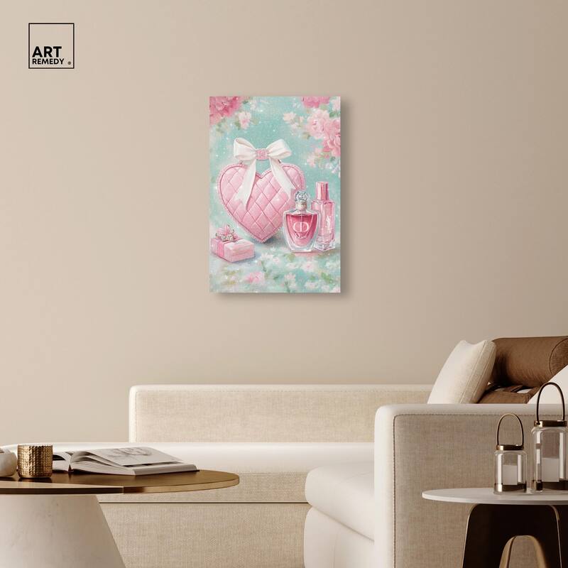 Little Heart Shaped Purse Canvas by Art Remedy, Gallery Wrapped