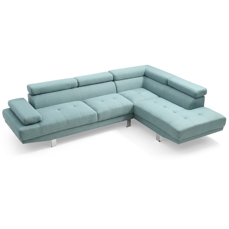 Adjustable Twill L Shape Sectional Sofa - 109" - Teal
