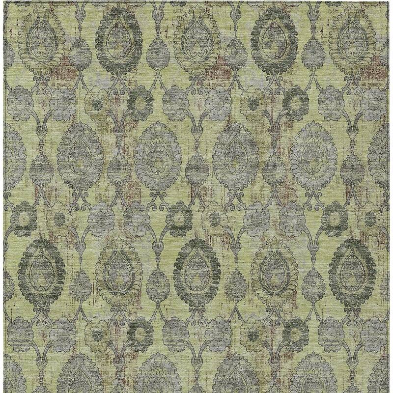 HomeRoots Damask Transitional Rectangle Outdoor Rug