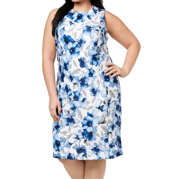 calvin klein blue and white dress